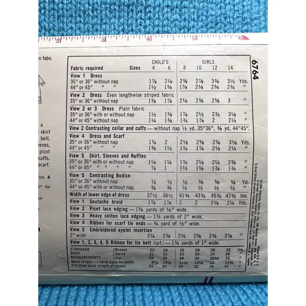 Vintage simplicity 6764